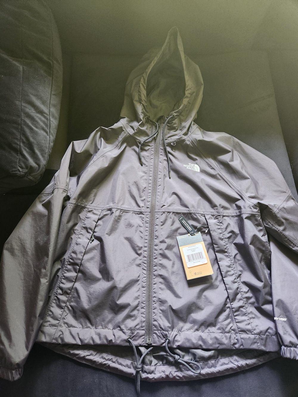 The North Face Black Hooded windbreaker/rain jacket
